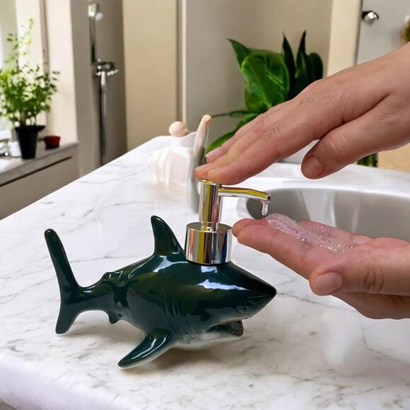 Shark Soap Dispenser for Cute Bathroom Decor - Kids soap Dispenser Gift for Shar - Picture 2 of 6